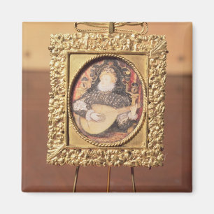 Queen Elizabeth I playing the lute (miniature incl Magnet