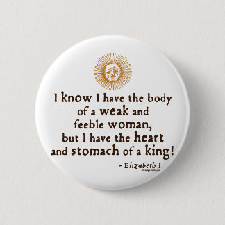 Queen Elizabeth I Tilbury Quote 6 Cm Round Badge