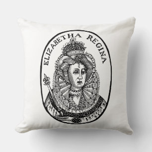 Queen Elizabeth I Woodcut Portrait Cushion