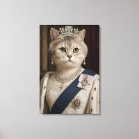 Queen Elizabeth II Cat Portrait | Royal Feline Art