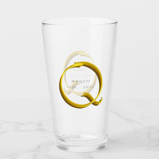 Queen Elizabeth II Commemmorative Memorial Glass (Front)