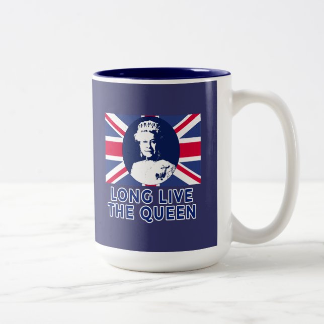Queen Elizabeth II Long Live the Queen Two-Tone Coffee Mug (Right)