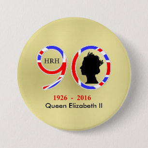 Queen Elizabeth II Of England 90th Birthday 7.5 Cm Round Badge