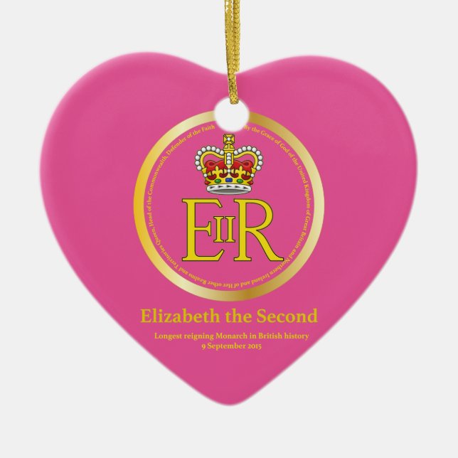 Queen Elizabeth II Reign Ceramic Tree Decoration (Front)
