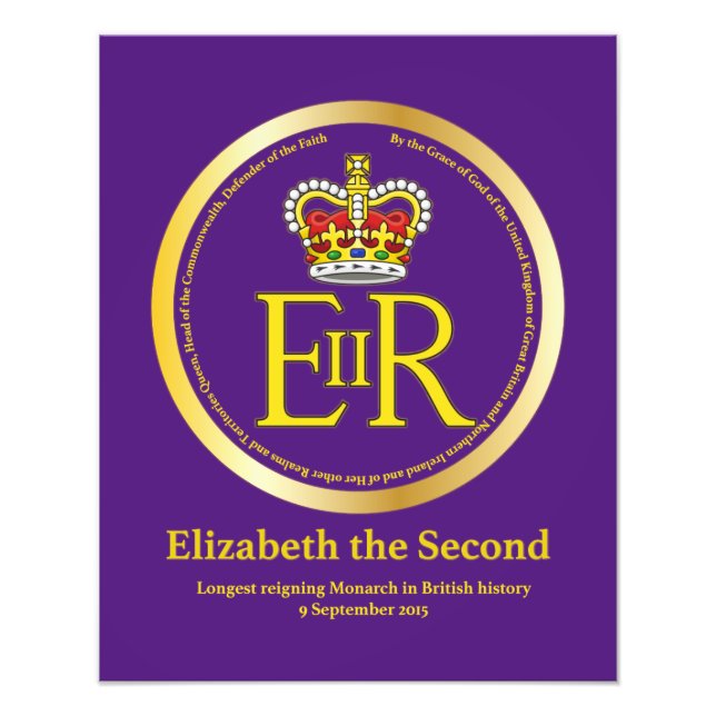 Queen Elizabeth II Reign Photo Print (Front)