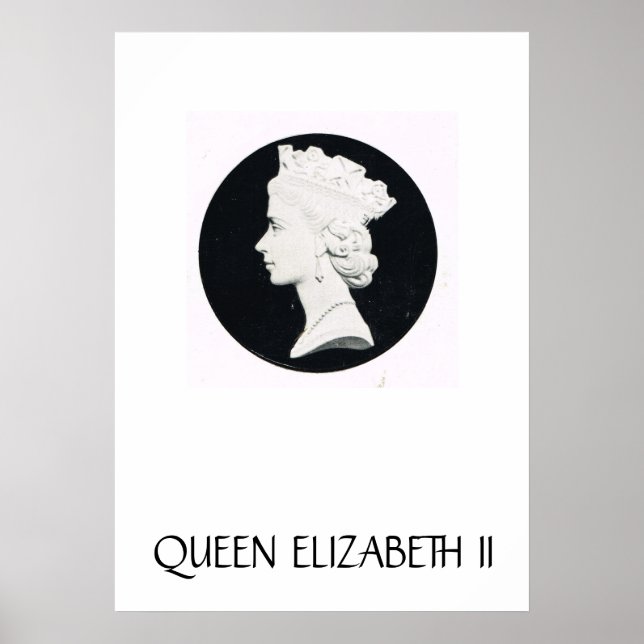 Queen Elizabeth II, relief drawing Poster (Front)