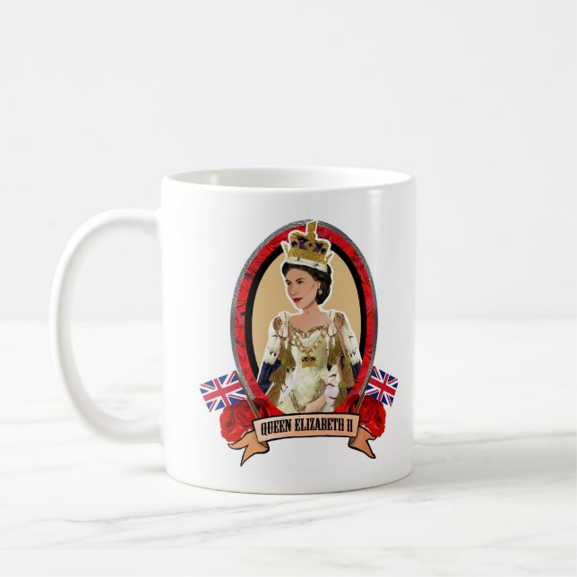 Queen Elizabeth II royal mug (Left)