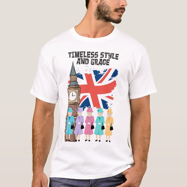 Queen Elizabeth II- Timeless Style and Grace. T-Shirt (Front)
