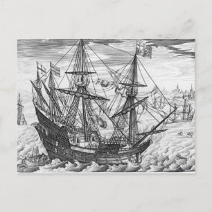 Queen Elizabeth's Galleon Postcard
