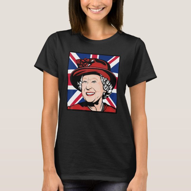 Queen Elizabeth's II British Crown Majesty Queen E T-Shirt (Front)