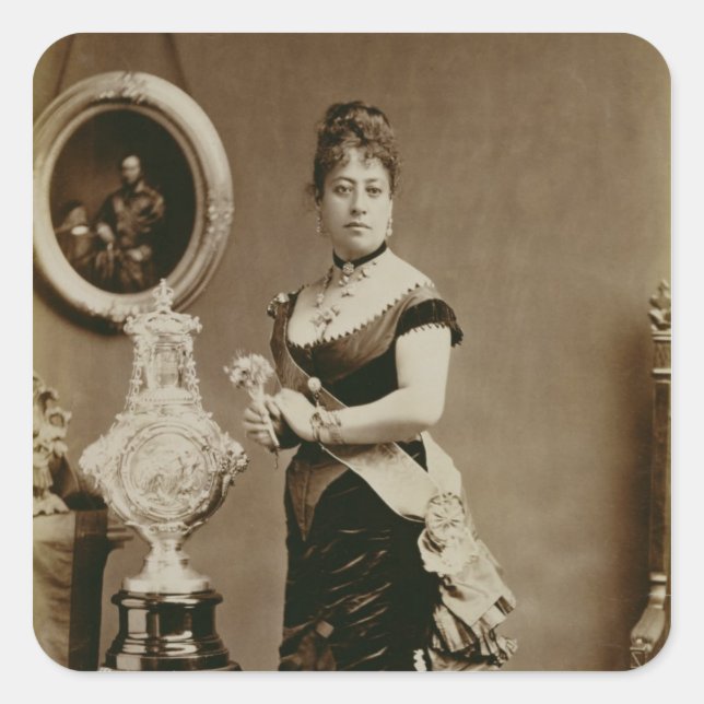 Queen Emma (1836-85) (sepia photograph) Square Sticker (Front)