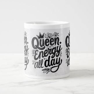Queen energy all day! 👑✨ Keep glowing and owning  Large Coffee Mug