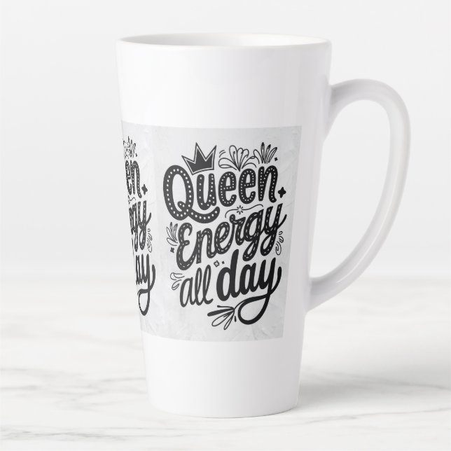 Queen energy all day! 👑✨ Keep glowing and owning  Latte Mug (Right)