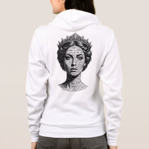 Queen Esther Calligraphy Portrait - Vintage Script Hoodie