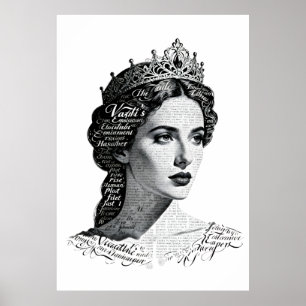Queen Esther Portrait - Vintage Typography Poster