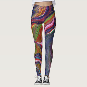 Queen For A Day 1 Wild Colourful Abstract Leggings
