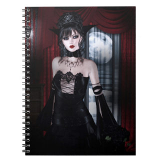 Queen for Eternity Vampire Gothic Girls Art Spiral Notebook