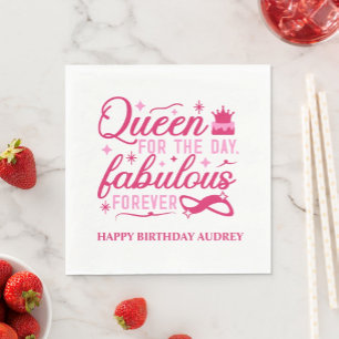 Queen For the Day Personalised Birthday Napkin