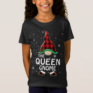 Queen Gnome Buffalo Plaid Matching Family Christma T-Shirt