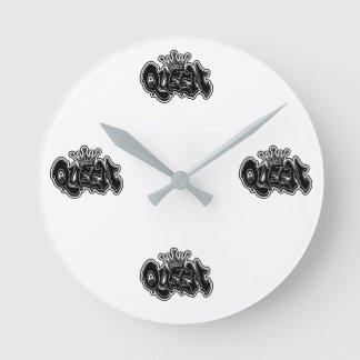 Queen Graffiti Design Round Clock
