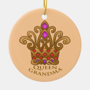 Queen Grandma custom  Ceramic Tree Decoration