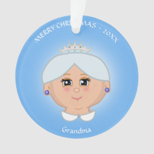 Queen Grandma, Mum, Aunty, Teacher on Light Blue Ornament