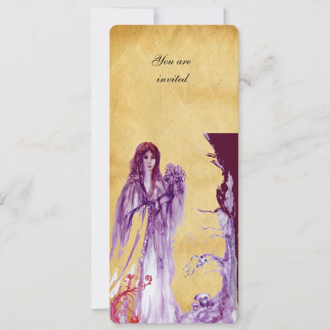 QUEEN GUINEVERE,Brown Parchment Gem Monogram Invitation (Front)