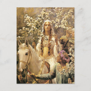 Queen Guinevere Maying Postcard