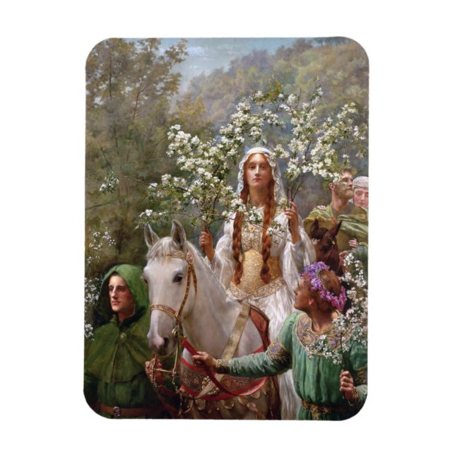 Queen Guinevere's Maying c. 1900 by John Collier Magnet (Vertical)