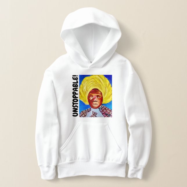 Queen Harriet Tubman Kids Unstopp Blu Unisx Hoodie (Laydown)