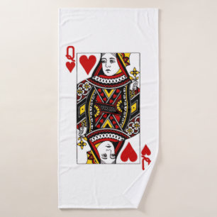 Queen heart bath towel set