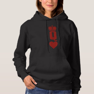 Queen Hearts Crown  Gambler Cards Game Player Humo Hoodie