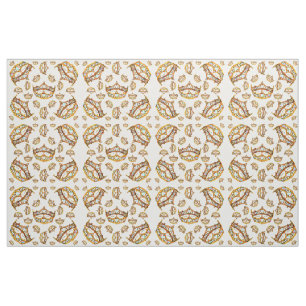 Queen hearts gold crown tiara white fabric large