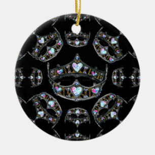 Queen Hearts Silver Crowns Tiaras black ornament