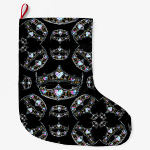 Queen Hearts Silver Crowns Tiaras black stocking