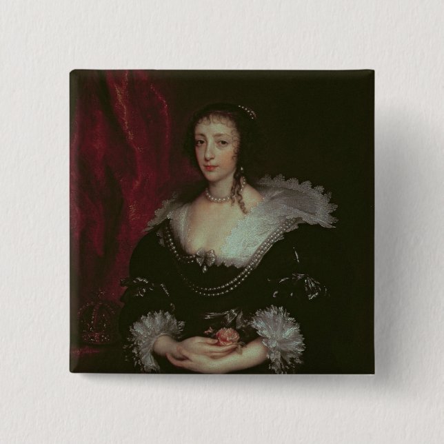 Queen Henrietta Maria 15 Cm Square Badge (Front)