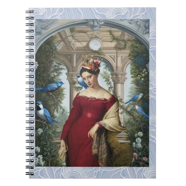 Queen in red with Blue birds Notebook (Front)
