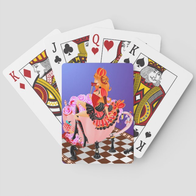 Queen in teacup  Playing Cards (Back)