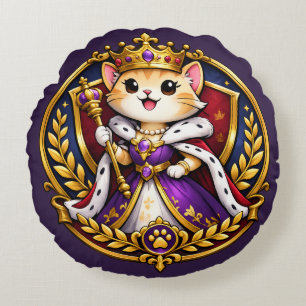 Queen Isabella - Royal Whiskers Round Cushion