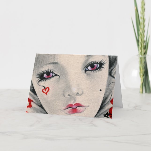 Queen jester heart face card (Front)