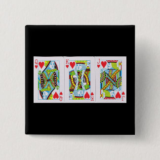Queen,King,Jack of Hearts 15 Cm Square Badge