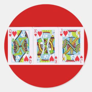 Queen,King,Jack of Hearts Classic Round Sticker