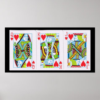 Queen,King,Jack of Hearts Poster