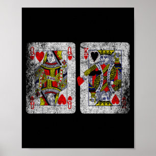 Queen King Of Hearts Playing Cards Valentines Day  Poster