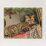Queen Luna Bengal Cat as Art Deco Jigsaw Puzzle<br><div class="desc">You may fall in love with Queen Luna the stunning Bengal Cat -- staring at her adoring audience - in an appropriate Art Deco setting. Size: Available as 16x20 and 520 pieces and smaller. Made of sturdy cardboard and mounted on chipboard, these puzzles are printed in vivid and full colour....</div>