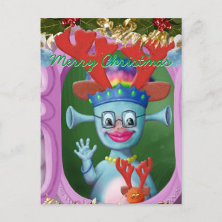 Queen Mabel & Cedric. Merry Christmas! Holiday Postcard