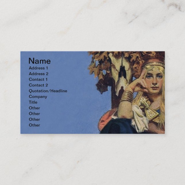 Queen Maeve Warrior Princess Fantasy Art Business Card (Front)