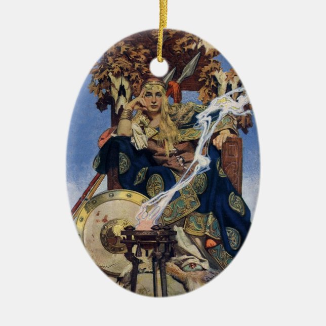 Queen Maeve Warrior Princess Fantasy Art Ceramic Tree Decoration (Front)