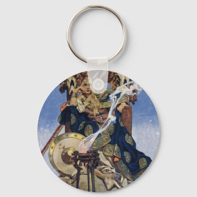 Queen Maeve Warrior Princess Fantasy Art Key Ring (Front)