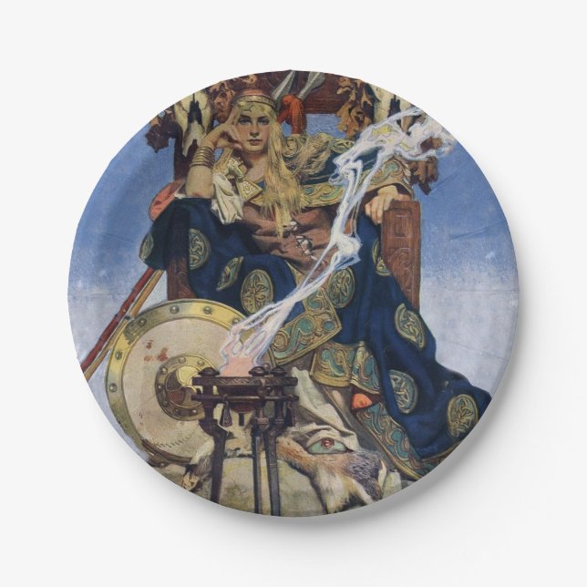 Queen Maeve Warrior Princess Fantasy Art Paper Plate (Front)